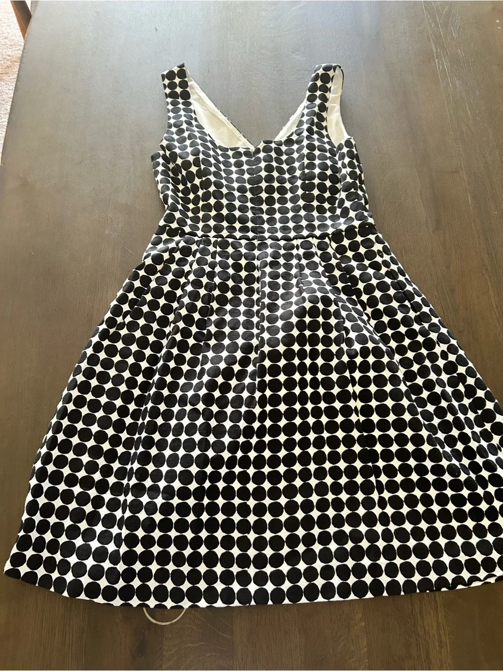 Banana republic & Marimekko black and white polka dot a line dress